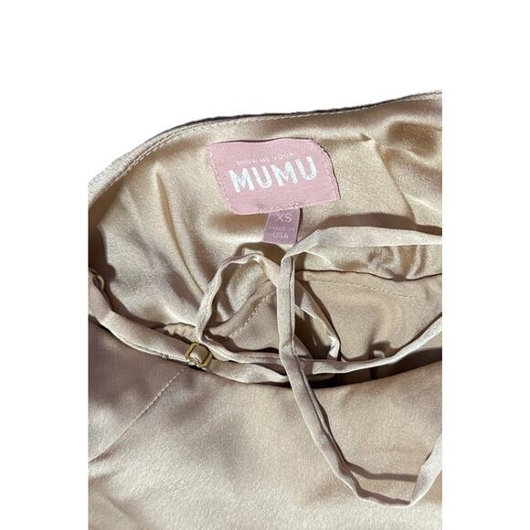 Show Me Your Mumu Verona Satin Dress Sz XS Champagne Silky Cowl Neck Midi Slip - Picture 7 of 8